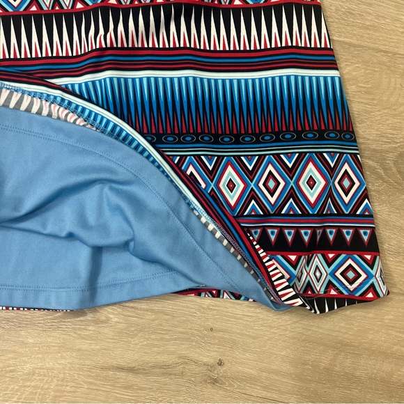 Poppy & Bloom Dress size 12 0X Geometric Print Made In USA A-Line - Picture 6 of 8